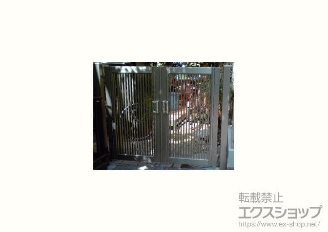 埼玉県川口市のの門扉 プリレオ R2型 両開き 親子仕様 柱使用 施工例