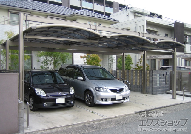 愛知県名古屋市のLIXIL リクシル（トステム）のカーポート マルチスクエア アール屋根 合掌タイプ 施工例