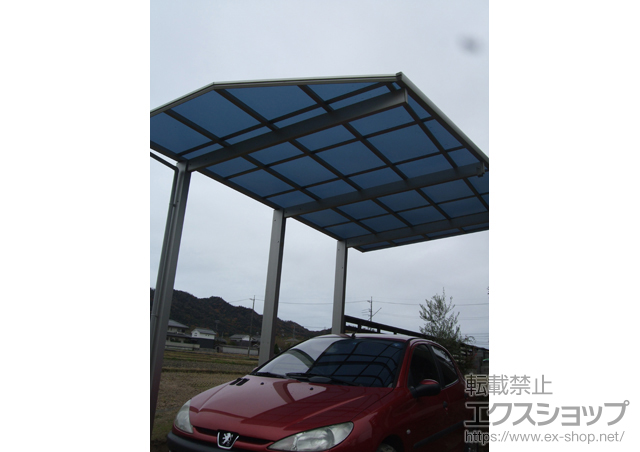 岡山県浅口市ののカーポート エフルージュ 積雪〜20ｃｍ対応+エフルージュ 着脱式サポート柱 施工例