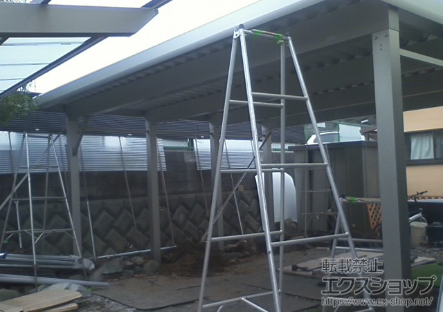 神奈川県横須賀市ののカーポート ジーポートバルコニーneo 2台用 積雪〜100cm対応 施工例