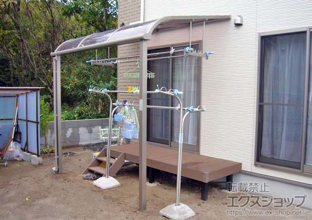 鹿児島県鹿児島市のLIXIL リクシル（トステム）のテラス屋根 ライザーテラスII　R型 施工例