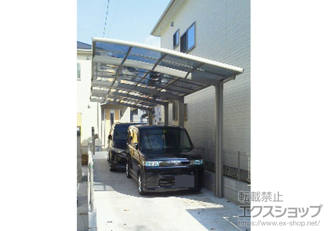 埼玉県戸田市のLIXIL リクシル（トステム）のカーポート カーブポートシグマIII 縦連棟 施工例