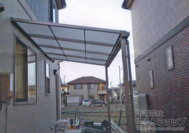 宮城県東松島市のLIXIL リクシル（トステム）のテラス屋根 ライザーテラスII F型 テラスタイプ 単体　積雪〜20cm対応 施工例