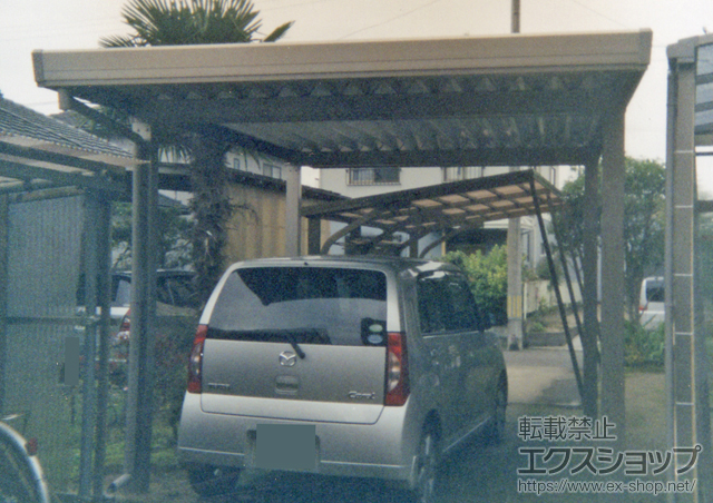 新潟県阿賀野市のLIXIL リクシル（トステム）のカーポート テリオスポートIII 1500 4本柱?積雪〜50cm対応 施工例