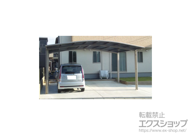茨城県土浦市のLIXIL リクシル（トステム）のカーポート カーブポートシグマIII ワイド 積雪〜30cm対応 施工例