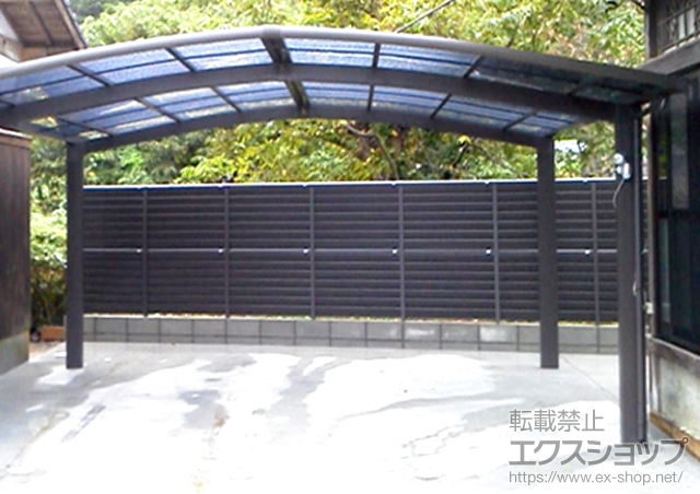 愛媛県北宇和郡鬼北町ののフェンス・柵 サニーブリーズフェンスA型<アルミタイプ>　間仕切りタイプ　2段施工 施工例