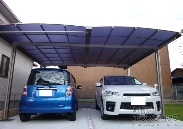茨城県土浦市ののカーポート キューブポート ワイド　積雪〜20cm対応 施工例