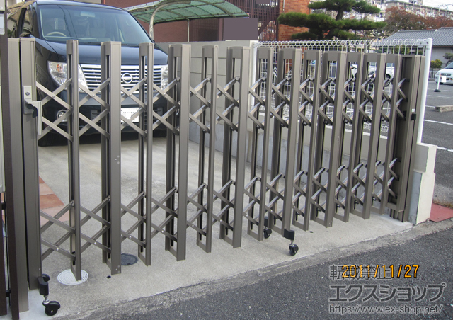 兵庫県伊丹市ののカーゲート アルシャインII HW型Aタイプ ノンレール 片開き 施工例