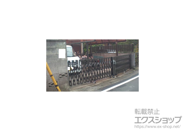 千葉県市川市ののカーゲート アルシャインII M型Aタイプ 角地用 ノンレール 両開き 施工例