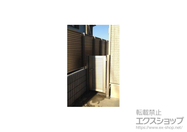 埼玉県川口市のLIXIL リクシル（トステム）の門扉 プリレオR5型 片開き　門柱使用 施工例