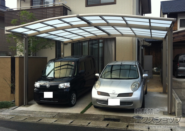 大分県大分市のLIXIL リクシル（トステム）のカーポート カーブポートシグマIII ワイド 積雪〜30?対応 施工例