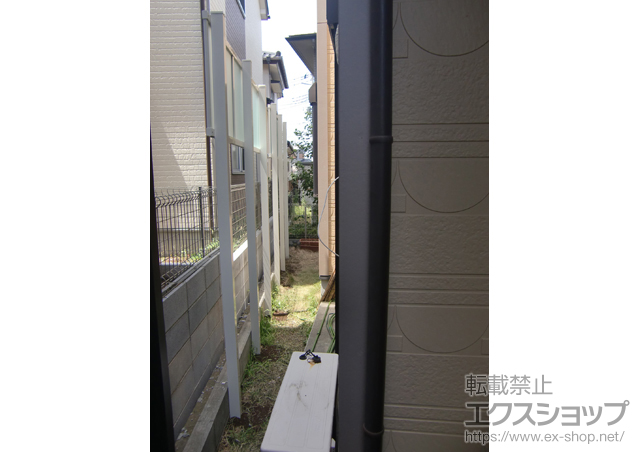 埼玉県狭山市ののフェンス・柵 シャレオRP型フェンス 多段柱施工 施工例