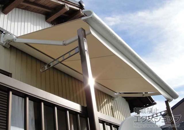 静岡県静岡市ののオーニング・日よけ マルキルックス フリューゲル 電動式 施工例