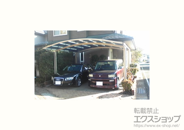 山梨県アルプス市ののカーポート プレシオスポート ワイド 積雪〜20cm対応 施工例