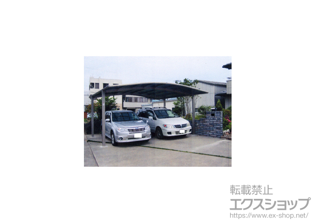 岐阜県岐阜市のLIXIL リクシル（トステム）のカーポート カーブポートシグマIII ワイド 積雪〜30?対応 施工例