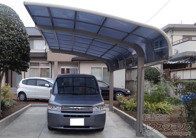群馬県前橋市のLIXIL リクシル（トステム）のカーポート テールポートシグマIII 単体 積雪〜30?対応 施工例