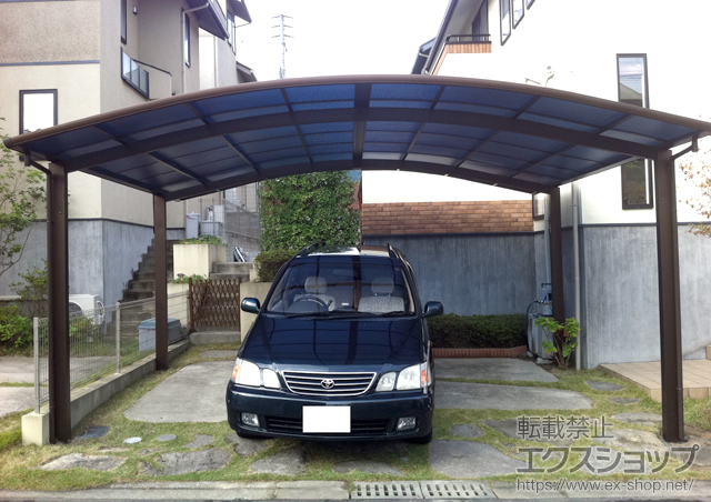 福岡県福岡市ののカーポート プレシオスポートワイド 積雪〜20cm対応 施工例