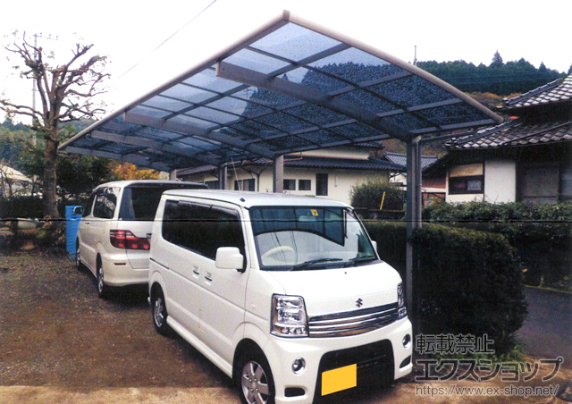 熊本県阿蘇郡西原村ののカーポート プレシオスポート 縦連棟 積雪〜20cm対応 施工例