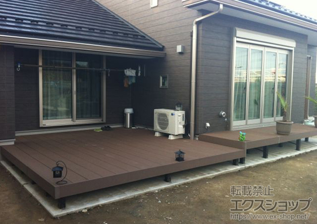 茨城県取手市ののウッドデッキ リウッドデッキ 200 連棟 施工例