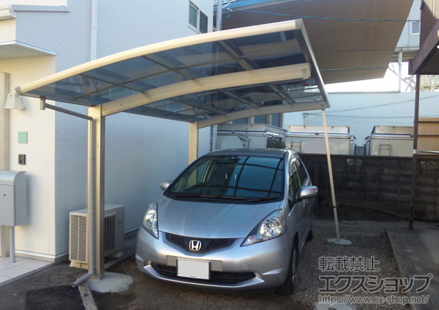 京都府京都市ののカーポート プレシオスポート　積雪〜20cm対応+着脱式サポート柱 施工例