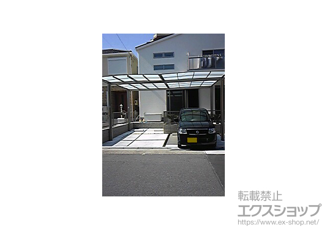 愛知県名古屋市のLIXIL リクシル（トステム）のカーポート エックスルーフ ワイド 積雪〜30cm対応 施工例