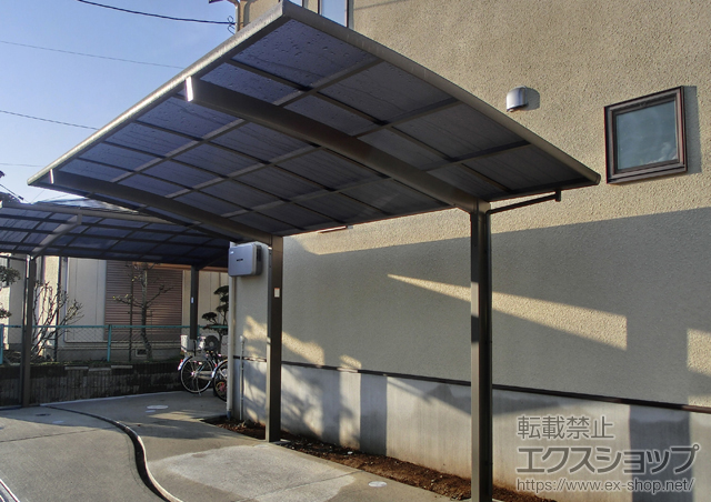 千葉県船橋市のLIXIL リクシル（トステム）のカーポート カーブポートシグマIII 積雪〜30cm対応 施工例