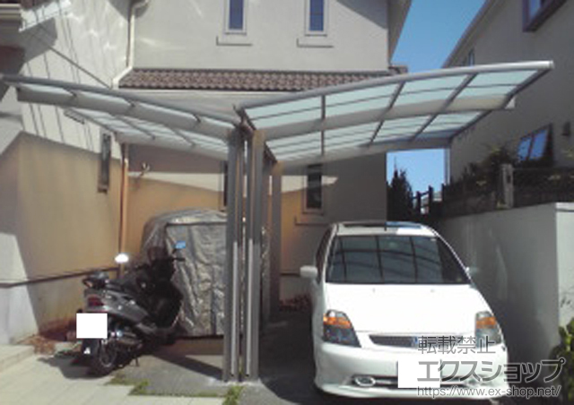 東京都町田市のLIXIL リクシル（トステム）のカーポート カーブポートシグマIII Y合掌 積雪〜30cm対応 施工例