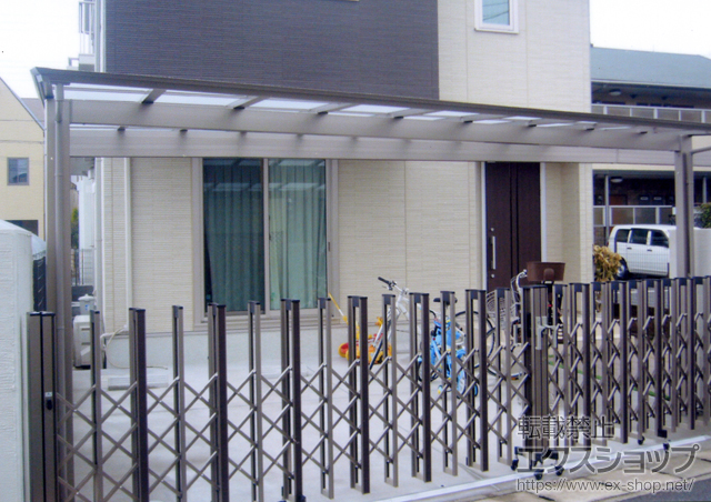 兵庫県西宮市ののカーポート アーキデュオ ワイド　水上梁延長タイプ（W80）　積雪〜20cm対応 施工例