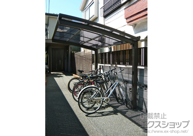 東京都練馬区のLIXIL リクシル（トステム）のサイクルポート・駐輪場 カーブポートシグマIII ミニ 積雪〜30cm対応 施工例