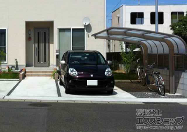 福島県福島市のLIXIL リクシル（トステム）のカーポート テールポートシグマIII 積雪〜30cm対応＋テールポートシグマIII 着脱式サポート ロング柱23用 施工例