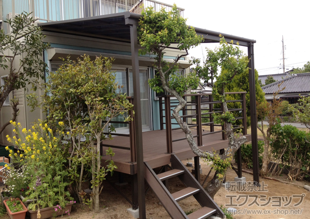 山口県宇部市のLIXIL リクシル（トステム）のテラス屋根 ライザーテラスII F型 テラスタイプ 単体 積雪〜20?対応 施工例