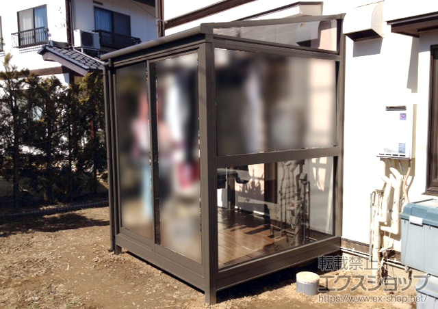 長野県松本市のLIXIL リクシル（トステム）のテラス囲い・サンルーム ほせるんですII F型 床納まり 積雪〜20cm対応 施工例