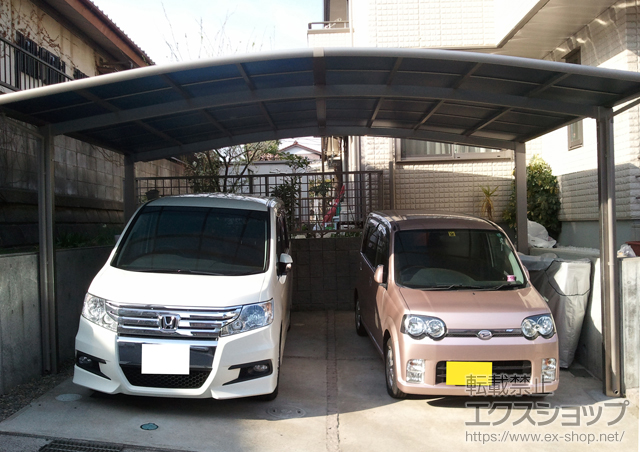 千葉県千葉市のLIXIL リクシル（トステム）のカーポート カーブポートシグマIII ワイド 積雪〜30cm対応 施工例