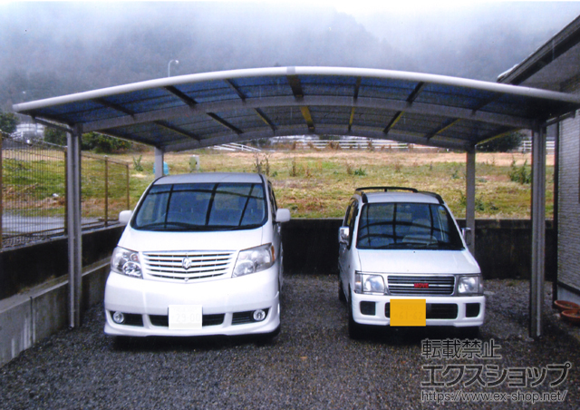 愛媛県新居浜のLIXIL リクシル（トステム）のカーポート カーブポートシグマIII ワイド 積雪〜30cm対応 施工例