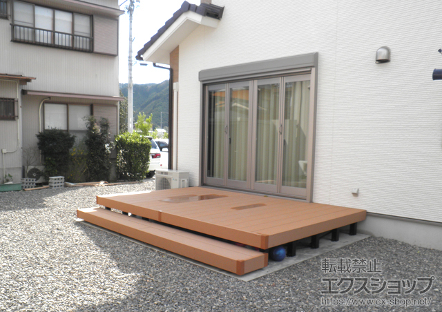 三重県北牟婁郡紀北町ののウッドデッキ リウッドデッキ 200 単体　+段床1段　正面 施工例