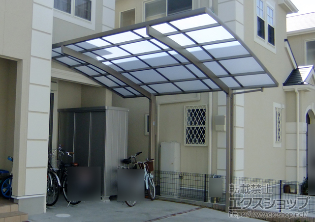 京都府京都市のLIXIL リクシル（トステム）のカーポート カーブポートシグマIII 積雪〜30?対応 施工例