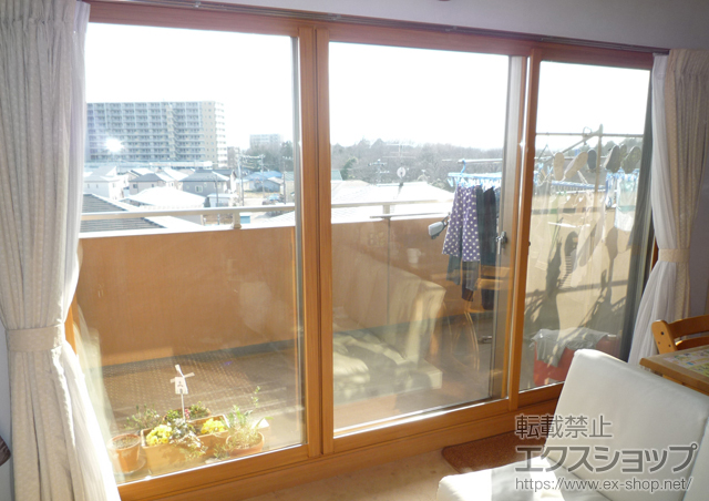 千葉県松戸市のの二重窓（内窓） インプラス ダストバリア仕様 引違い窓3枚建て内内外 施工例