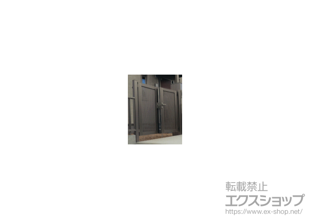 岐阜県大垣市のの門扉 プリレオR2型門扉 両開き 柱使用 施工例