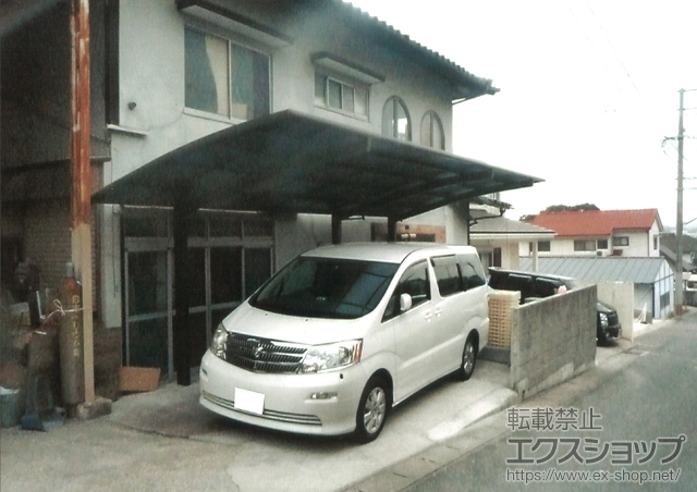 福岡県福岡市のLIXIL リクシル（トステム）のカーポート カーブポートシグマIII 延長 積雪〜30cm対応 施工例