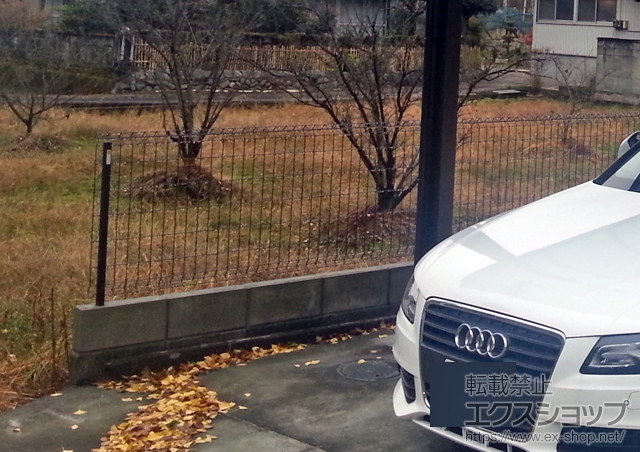 徳島県三好市ののフェンス・柵 イーネットフェンス1F型 自由柱タイプ 施工例