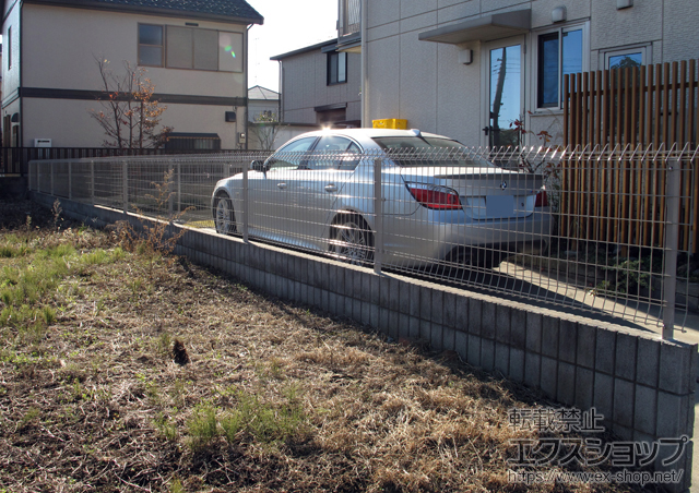 茨城県猿島郡五霞町ののフェンス・柵 メッシュフェンス G10-R フリー支柱タイプ 施工例