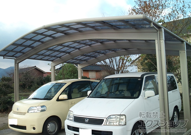 鳥取県西伯郡大山町のLIXIL リクシル（トステム）のカーポート レグナスポートシグマIII 3000 ワイド 積雪〜100cm対応+屋根材ホルダー 施工例