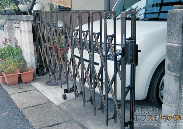 広島県福山市ののカーゲート トリップゲートPB型 ノンレール 片開き 施工例