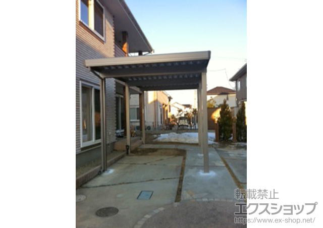 宮城県仙台市のLIXIL リクシル（トステム）のカーポート テリオスポートIII 3000 奥行延長 6本柱 角柱仕様 積雪〜100cm対応 施工例