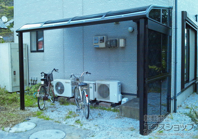 大分県津久見市ののテラス屋根 ヴェクターテラス R型 テラスタイプ 単体 積雪〜20cm対応 施工例