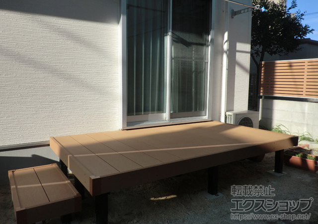 愛知県日進市ののウッドデッキ リウッドデッキ200+独立式リウッドステップ2型 施工例