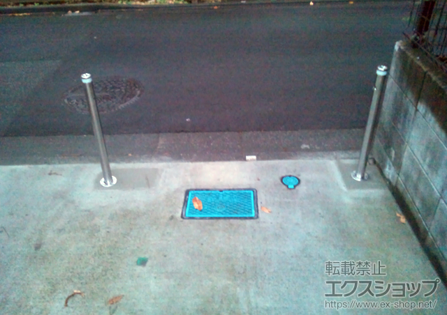 神奈川県相模原市ののカーゲート スペースガード（車止め） S48型 埋込式 キー付き 施工例