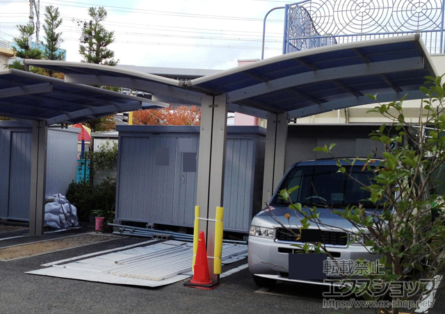 大阪府摂津市ののカーポート プレシオスポート Y合掌 積雪〜20cm対応 施工例