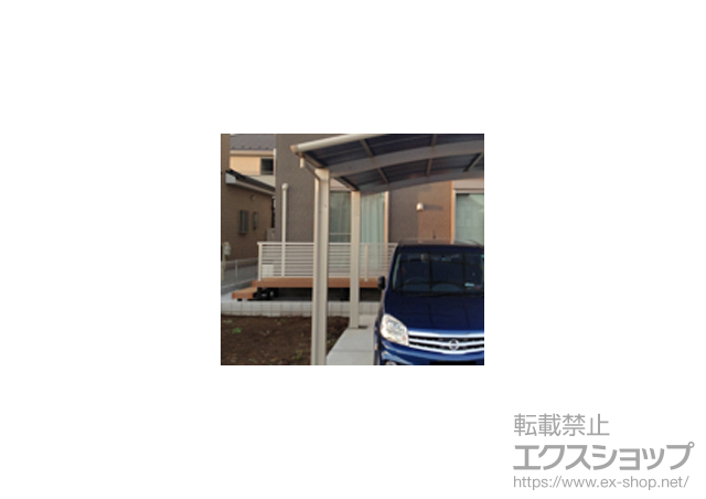 埼玉県入間市ののウッドデッキ リウッドデッキ 200 単体＋段床　片側面タイプ　5尺用＋デッキフェンス　シンプルモダン7型 施工例