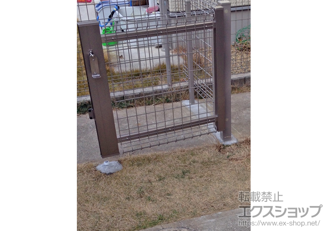 茨城県守谷市のの門扉 ユメッシュHR型 門扉 片開き 60角スチール門柱仕様 施工例